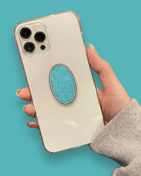 OVAL TURQUOISE PHONE GRIP